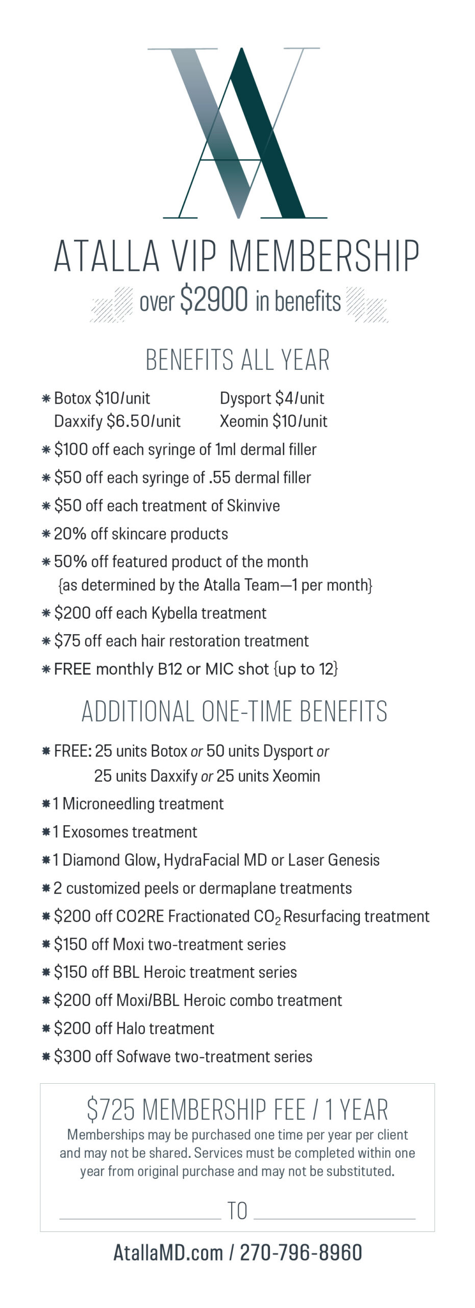 Atalla Plastic Surgery VIP membership benefits